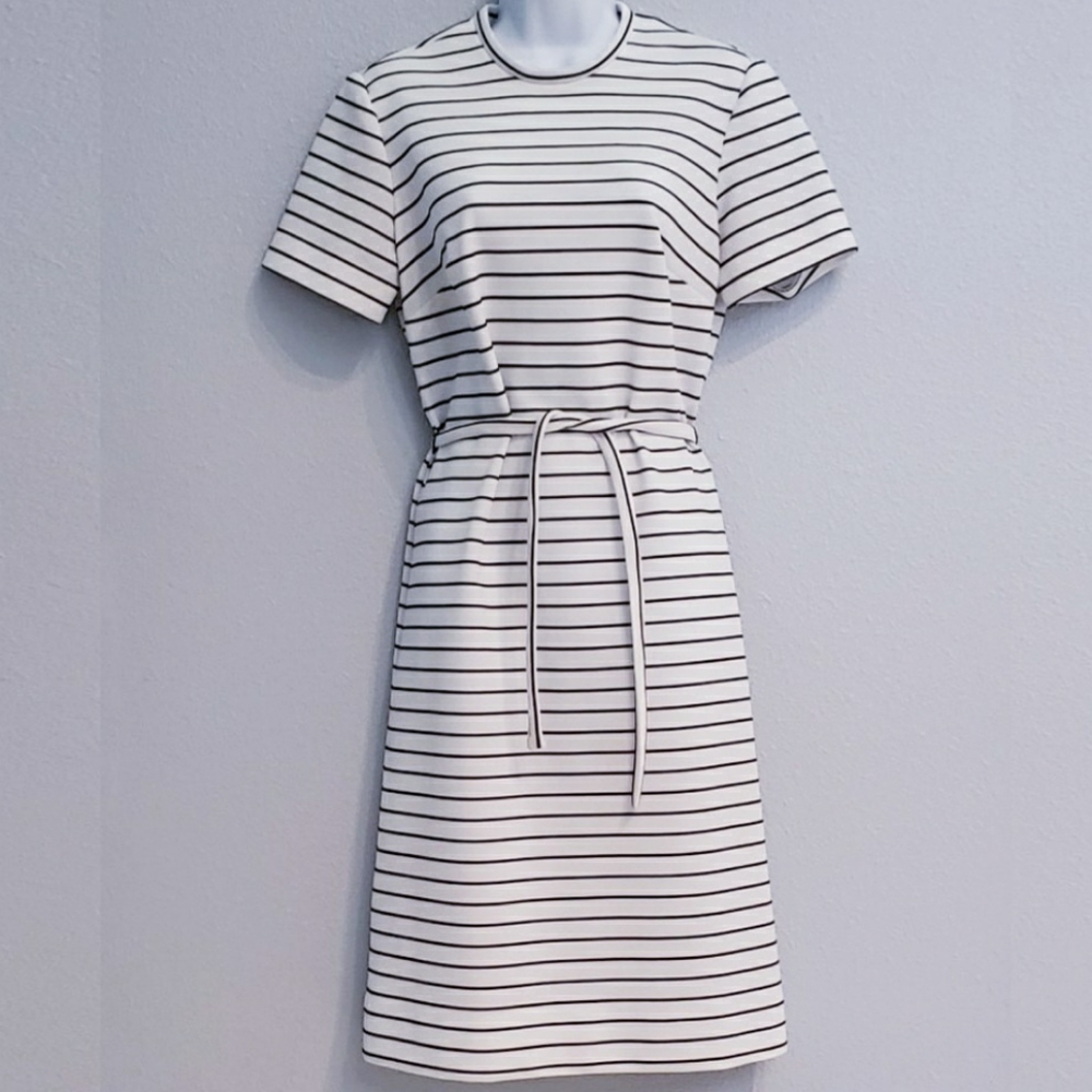 Vintage Nelly Don White & Brown stripe dress